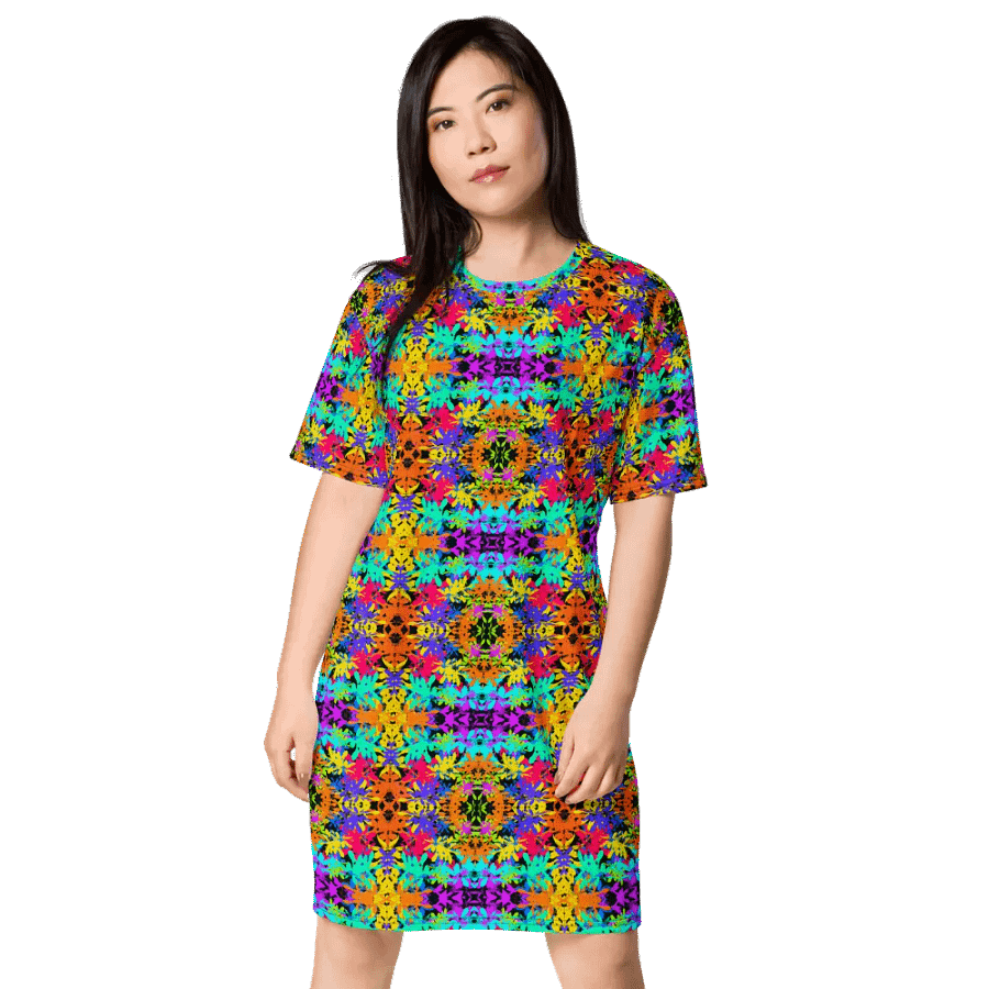 Bright Colourful Leaves Pattern Dress product image (9)