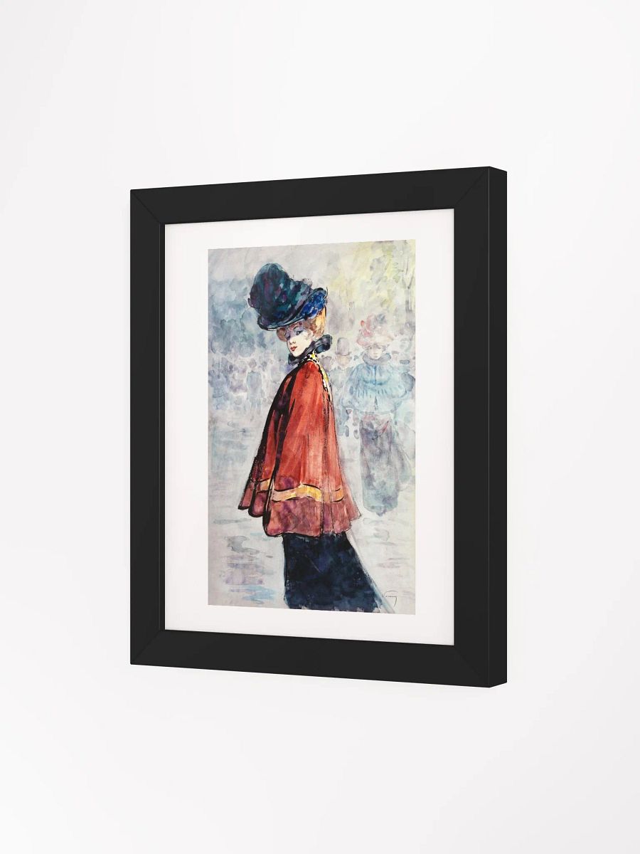 Elegant Lady in Red Cape Watercolor Poster product image (3)