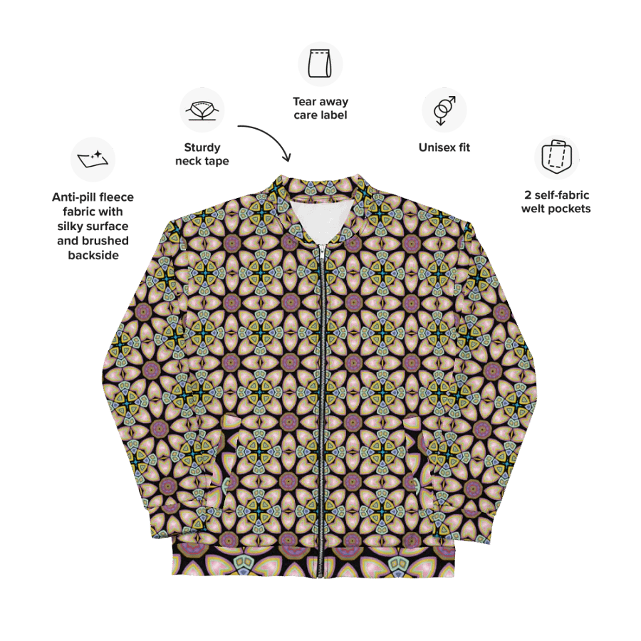 Fractal Batik Purple Bomber Jacket product image (9)