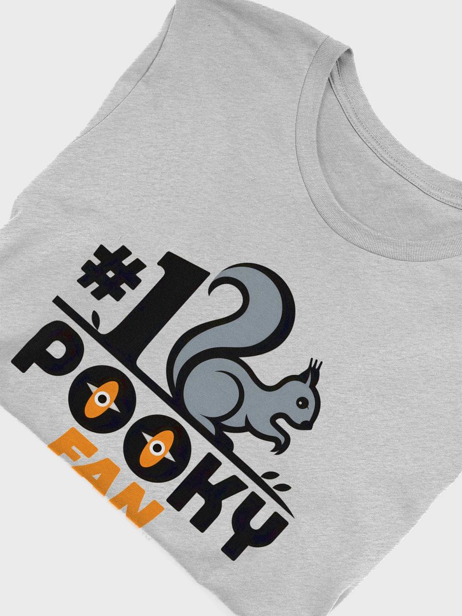 Super Soft and Flattering Tee: #1 pooky fan, orange, grey and black with simplistic squirrel on a branch product image (5)