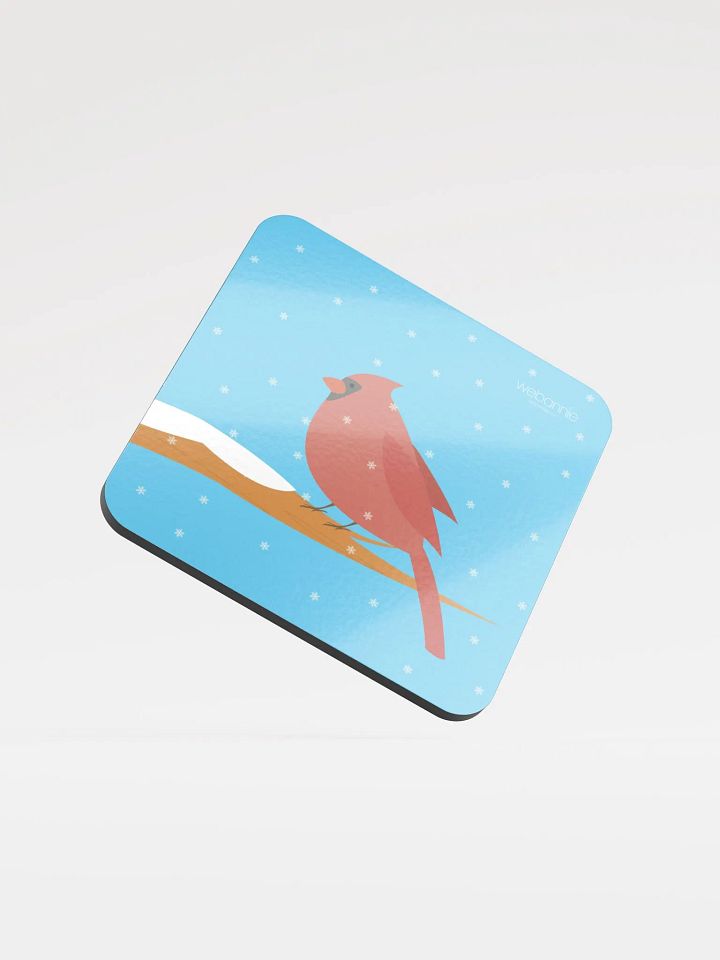 Glossed Cork Coaster - Northern Cardinal product image (1)