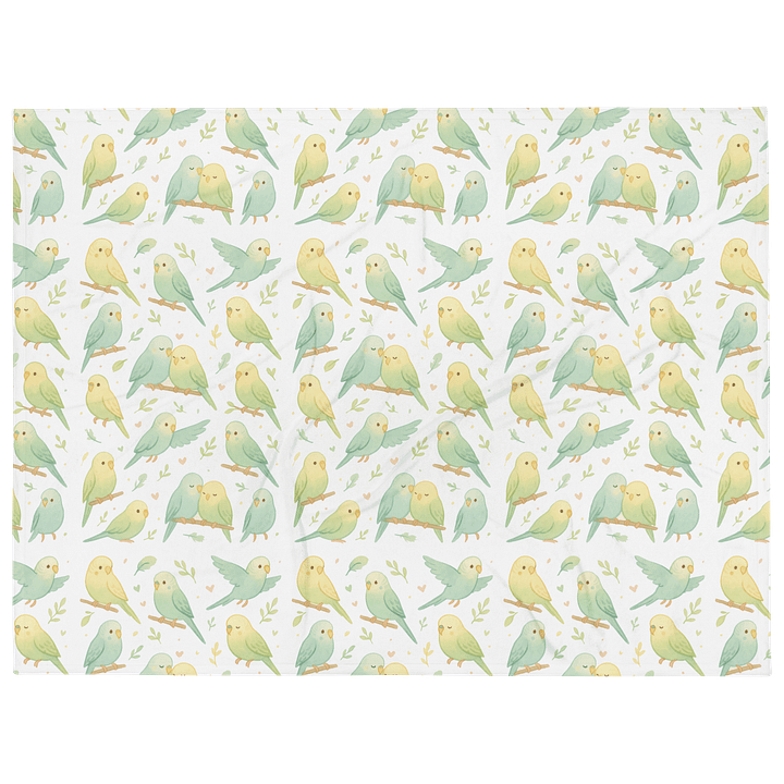 “Cuddle Budgies” Pastel Throw Blanket – Soft, Cozy & Adorably Feathered product image (1)