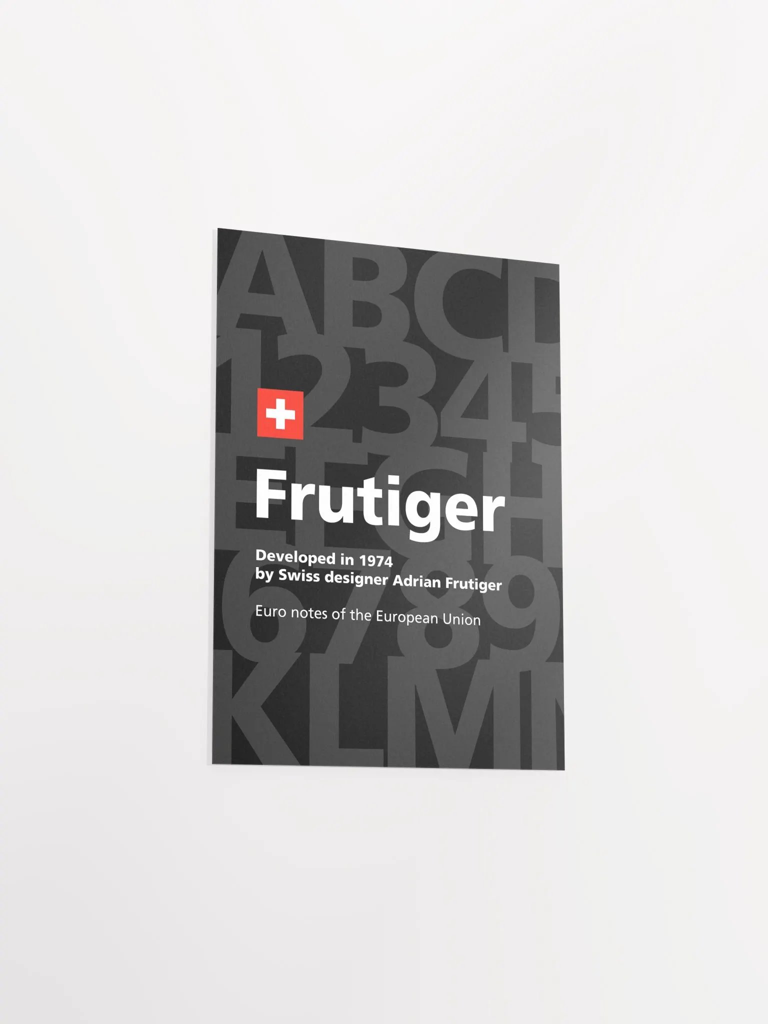 Frutiger font, 1974 — design typography poster, abstract print, aesthetic art poster, modern poster, typography wall decor, 1950s poster product image (8)