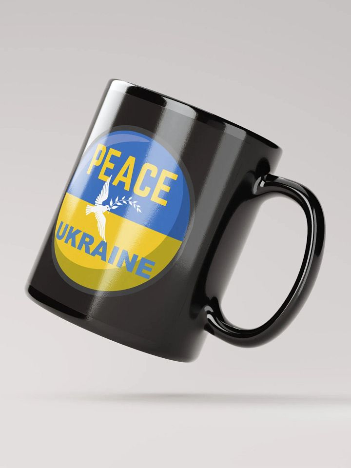 Ukrainian Peace Dove Glossy Black Mug product image (2)