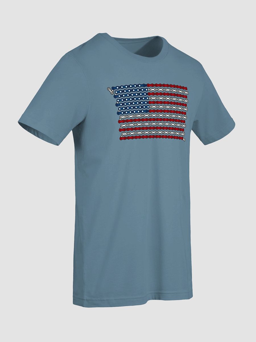 USA 50 States Bike Chain Flag on Dark Color Supersoft Tee product image (4)