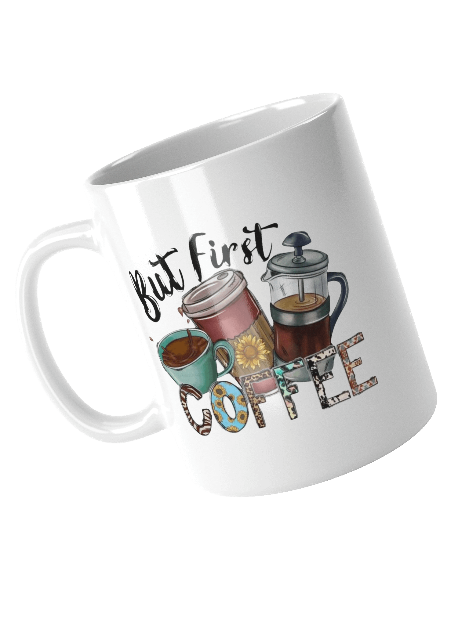 But First Coffee White Glossy Mug product image (4)