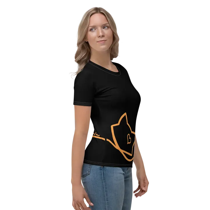Mellow Ribbon - Women's T-shirt (Black+Orange) product image (1)