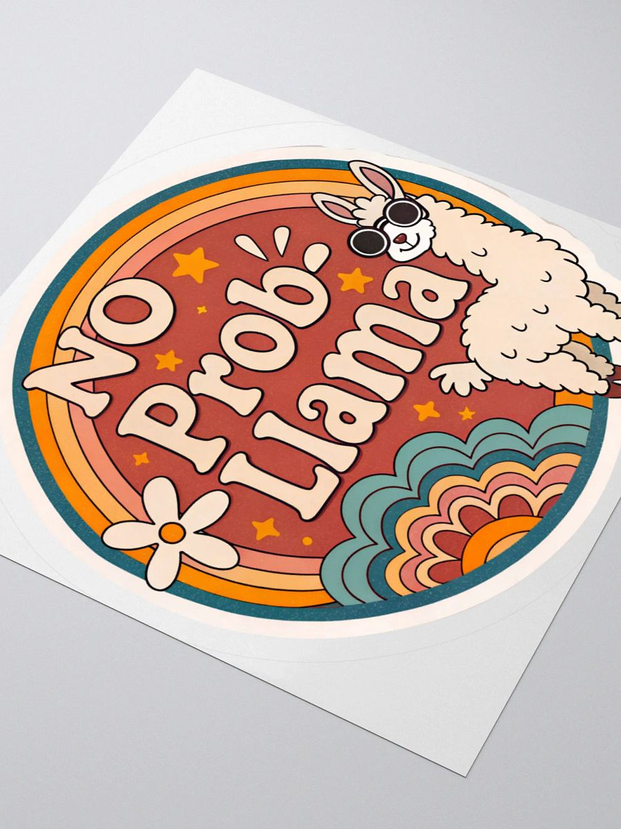 No Prob-Llama Retro Sticker product image (3)