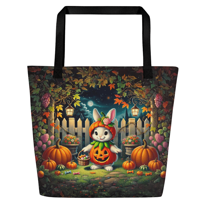 Whimsical Halloween Bunny Rabbit Pumpkin Patch Tote Bag product image (1)