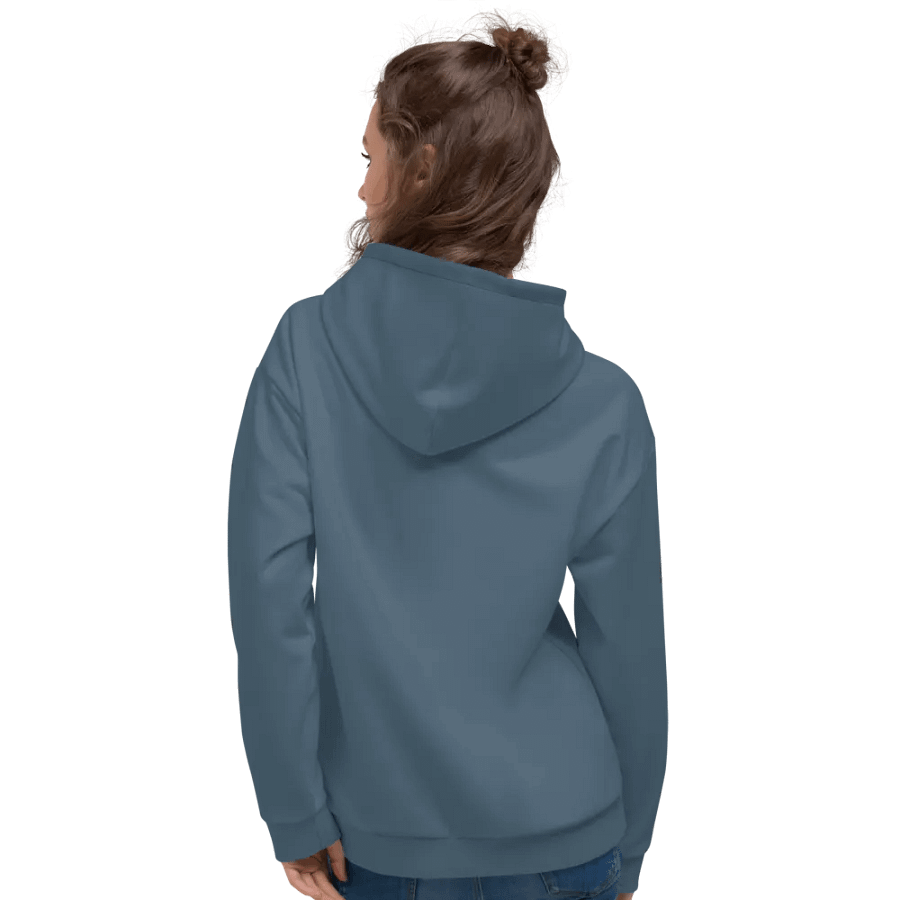 Plain Dark Greyish Blue Soft Summer Unisex Recycled Polyester Heavyweight Premium Hoodie by Treasure Pie product image (10)