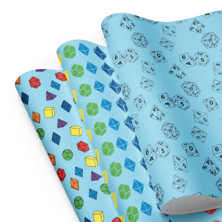 RPG polyhedral dice Wrapping Paper Set product image (9)