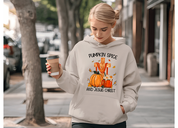 Pumpkin Spice and Jesus Christ Hoodie product image (1)