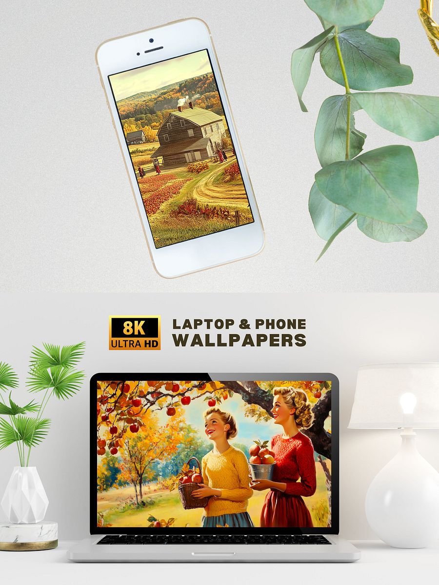 Autumn in Apple Orchard 12-Piece Digital Art Collection (Digital Download for Wallpapers, Posters & More) product image (6)