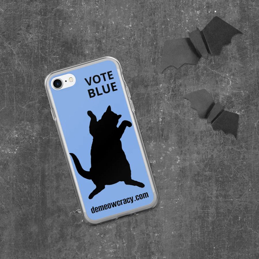 Vote Blue Dancing DeMeowcracy Cat iPhone Case - Light Blue product image (7)