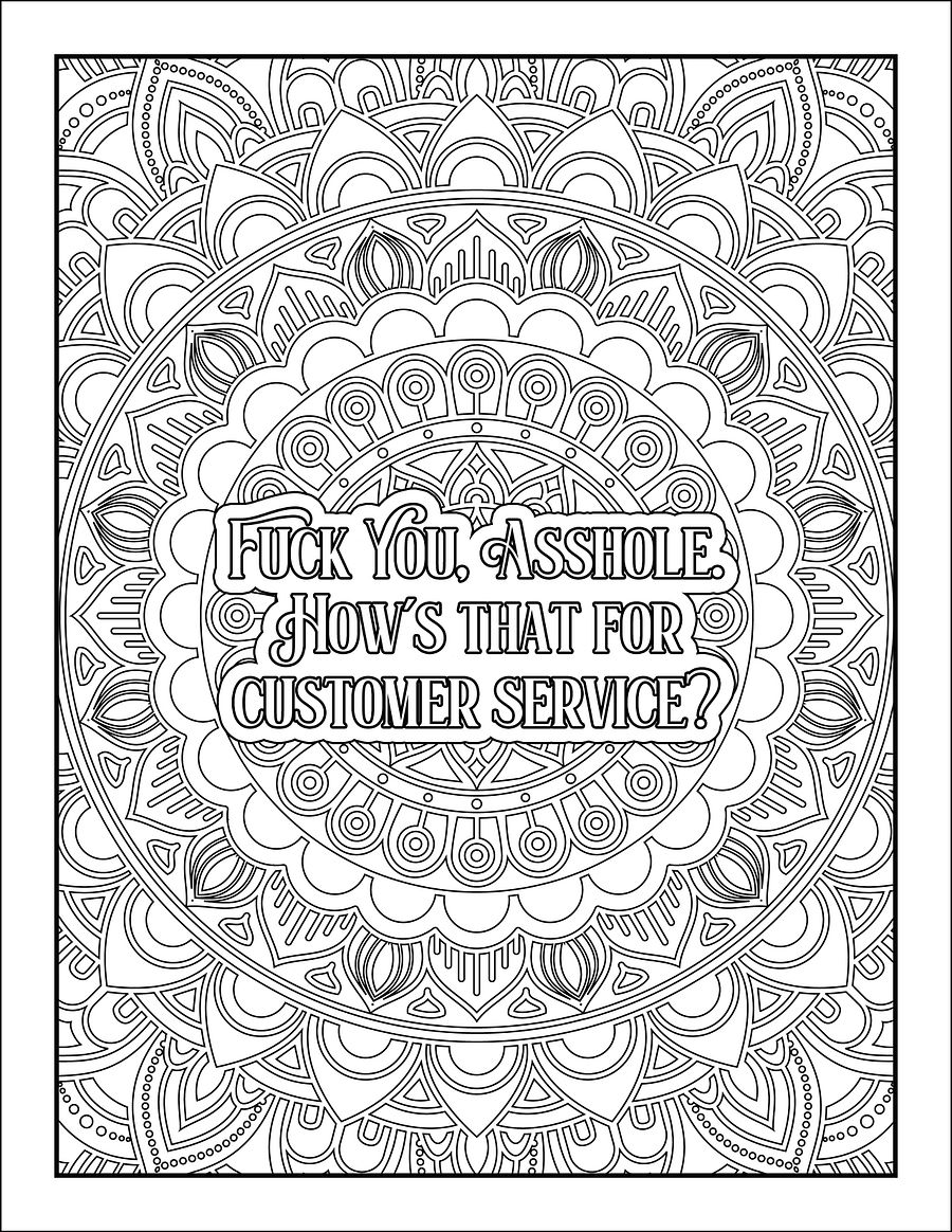 I F@cking Hate My Customer Service / Retail Job Adult Swear Word Coloring Book | Printable | Cuss Words | Sweary Phrases | Curse Words product image (3)