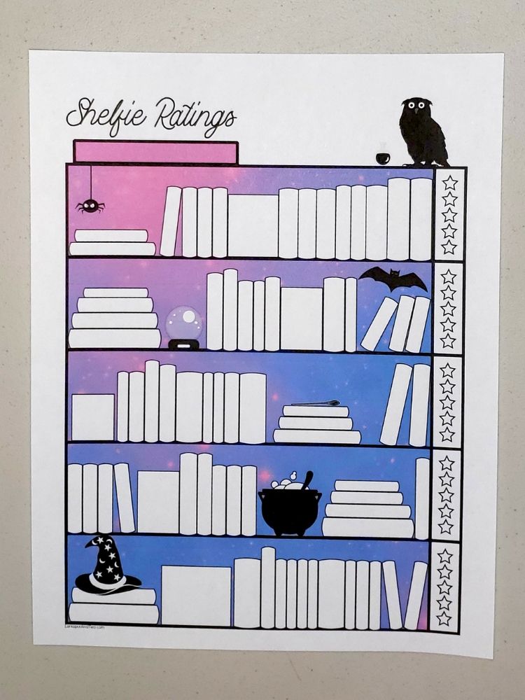 Shelfie Ratings Book Tracker, Printable Bookcase Journal Log with 7 Themes product image (3)