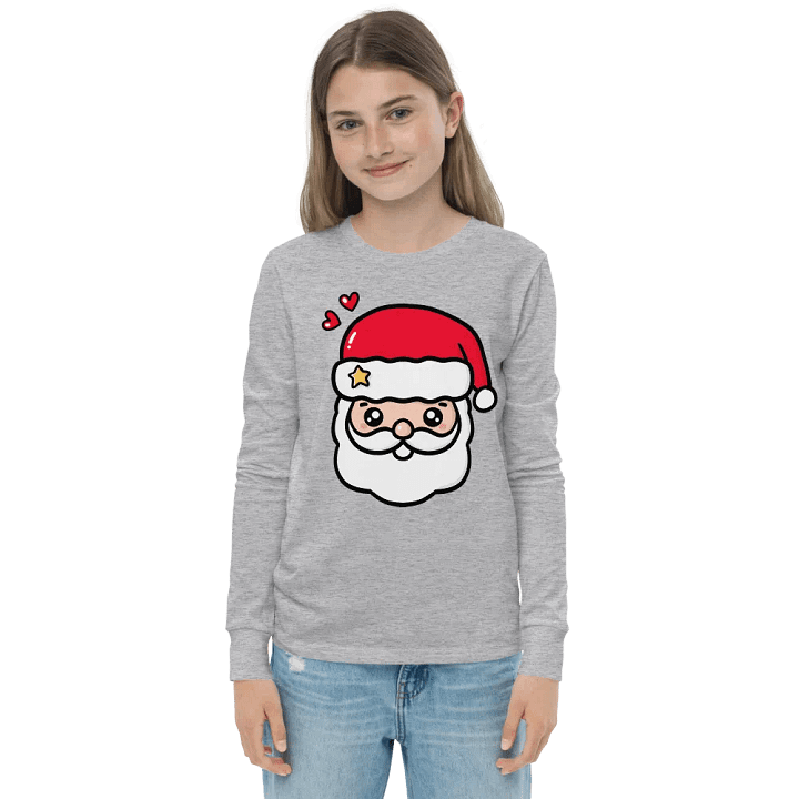 Jolly Santa's Smiling Face Long Sleeve Tee product image (1)