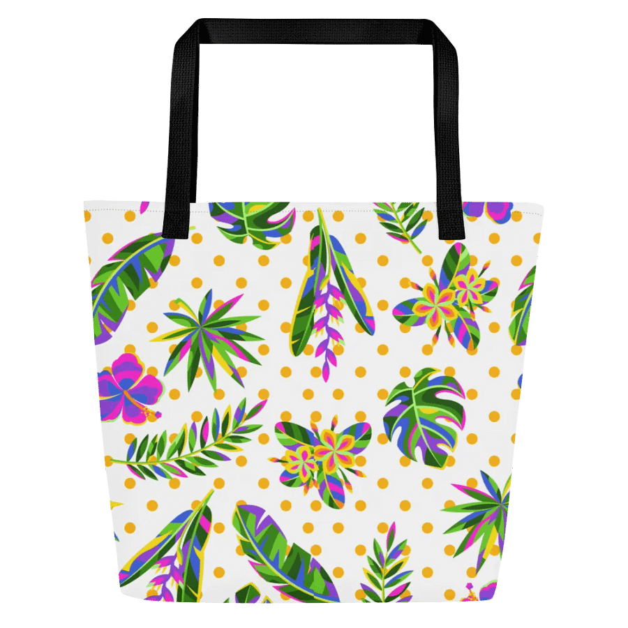 Big printed tote bag with beachy tropical vibe product image (2)