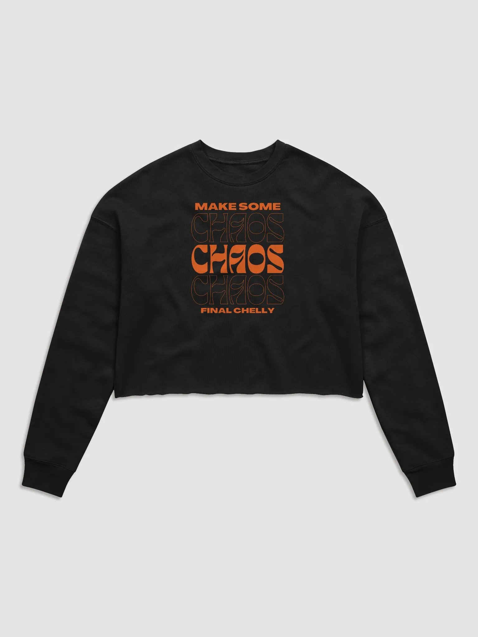 Make Some Chaos Womens Fleece Crop Top Printed Sweatshirt product image (1)
