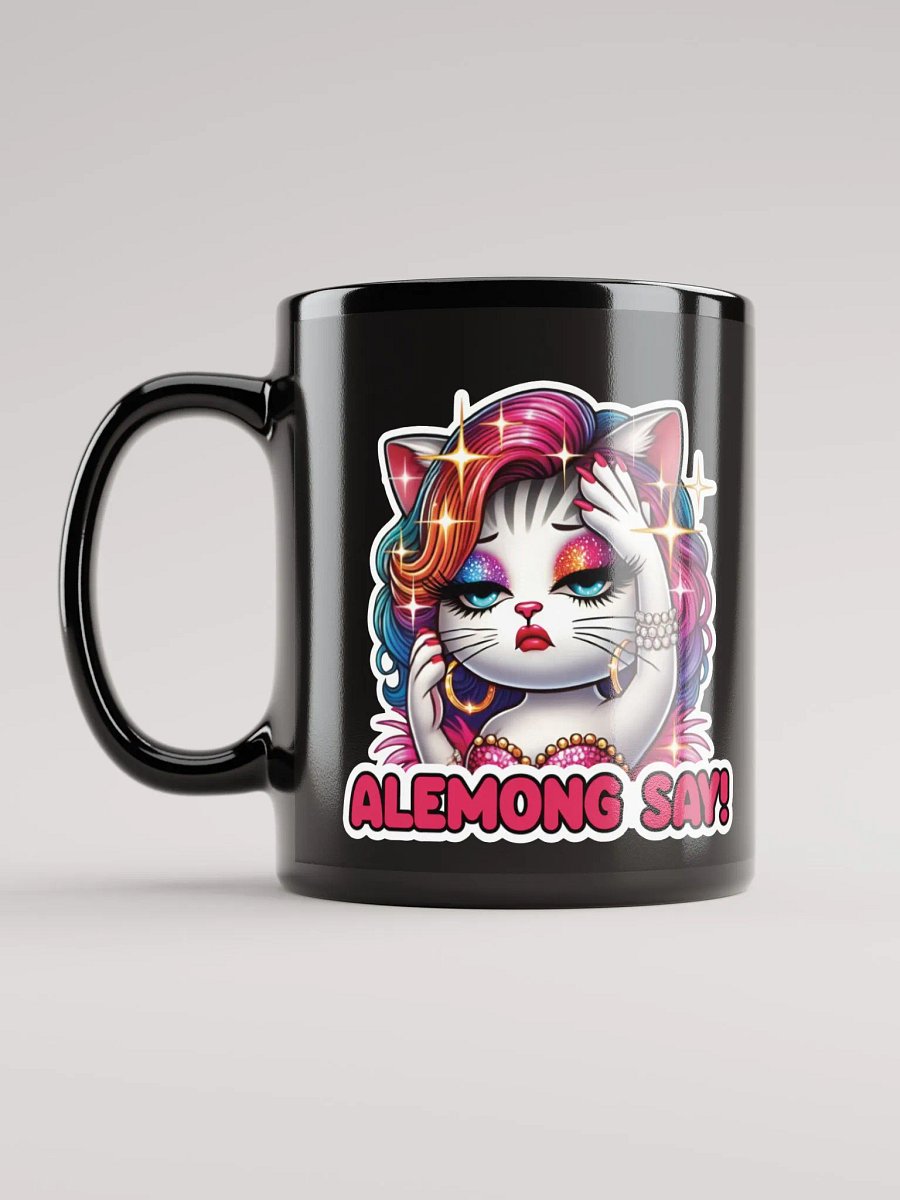 Alemong Say! Black Glossy Mug product image (6)