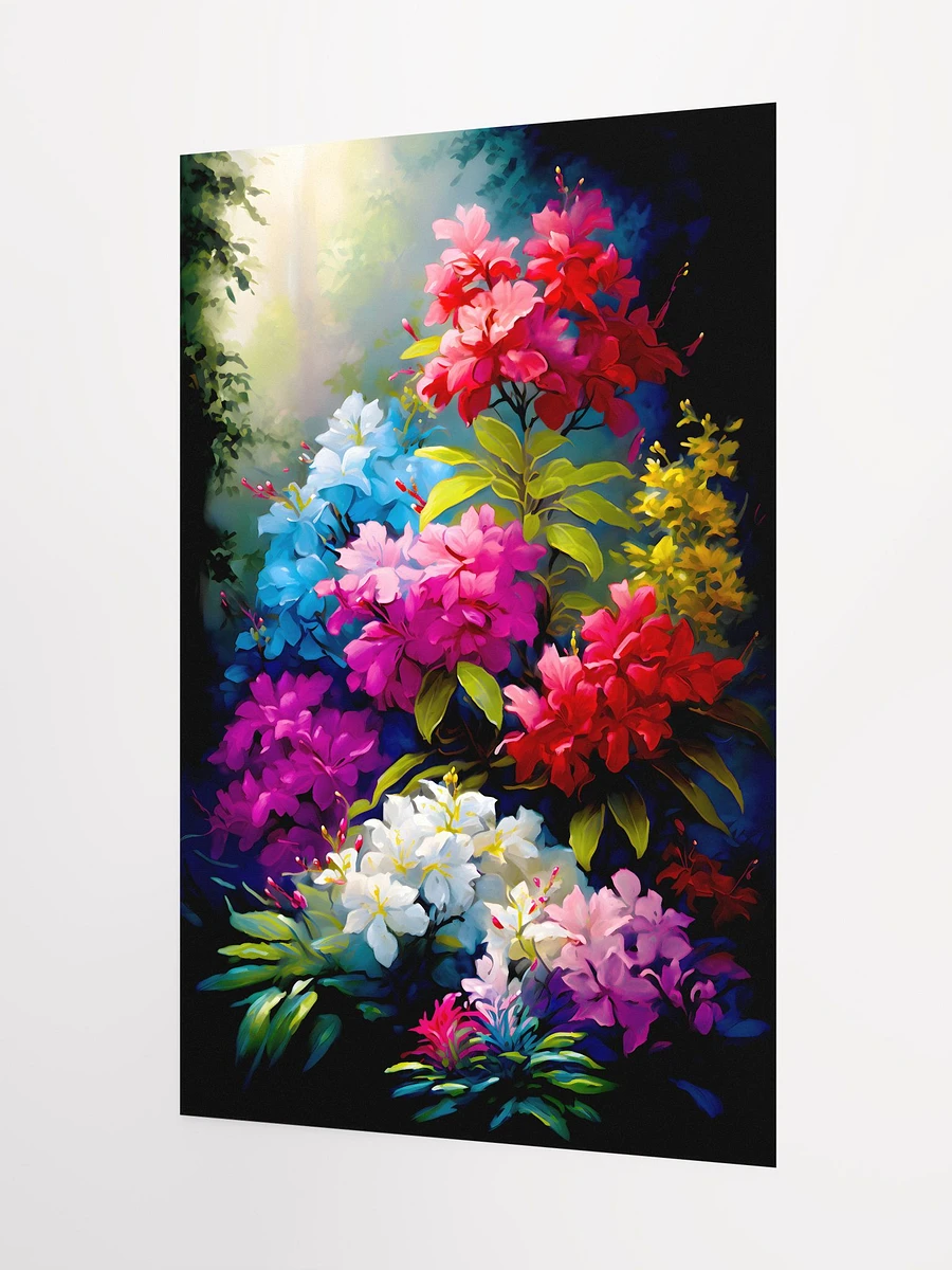 Sunlit Serenade - Vivid Rhododendron Garden Floral Matte Poster product image (5)