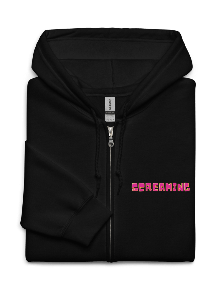 Screaming Cockatoo With Text on the Front Classic Zip Hoodie Multicolor product image (15)