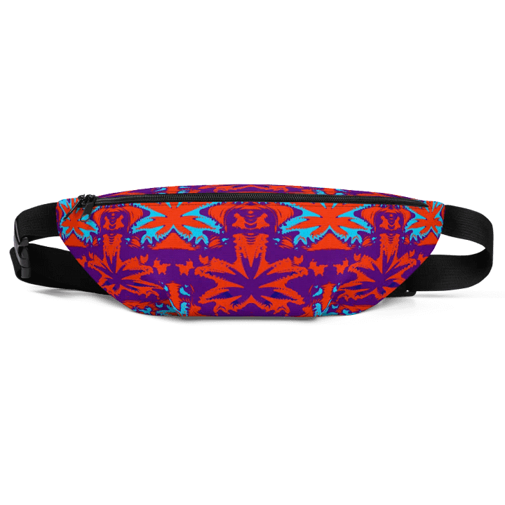 Pot Leaf Fanny Pack, Cannabis Art 420 Fashion, Orange Purple Blue Stoner Bag product image (1)