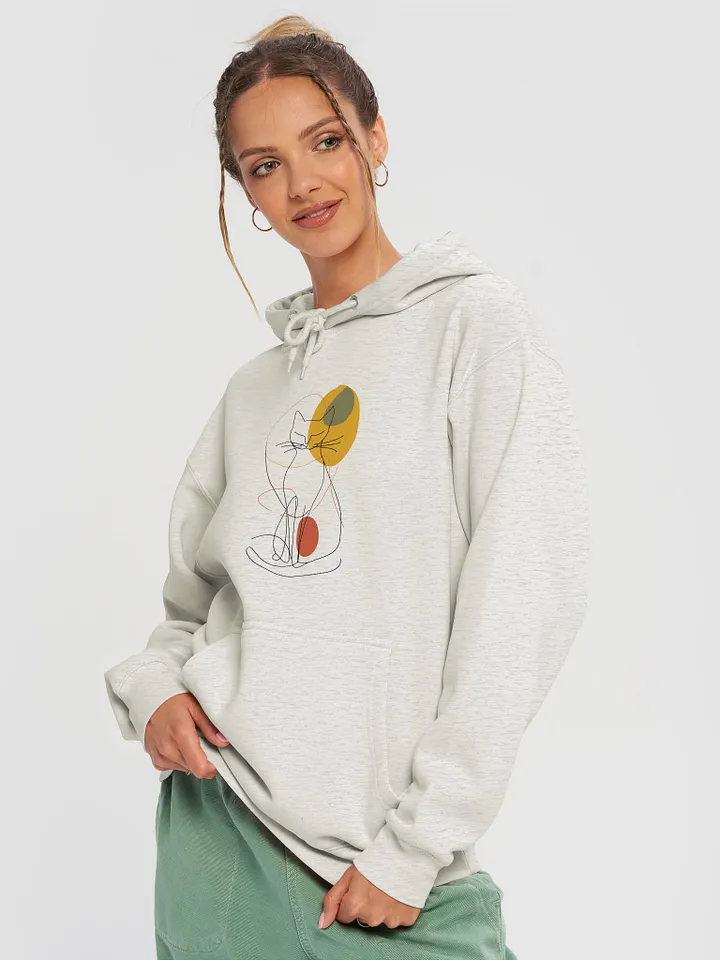 Minimalist Cat Line Art Hoodie – Cozy Gift for Cat Lovers product image (1)
