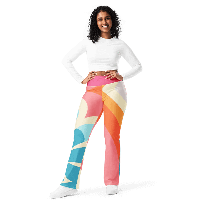 Retro Pink Sherbet Flared Leggings product image (1)