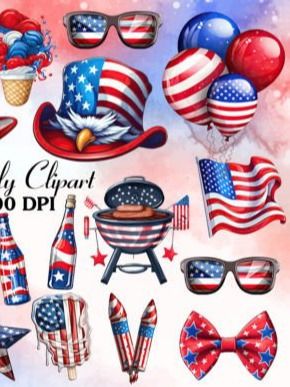 4th of July Sublimation Clipart Bundle product image (3)