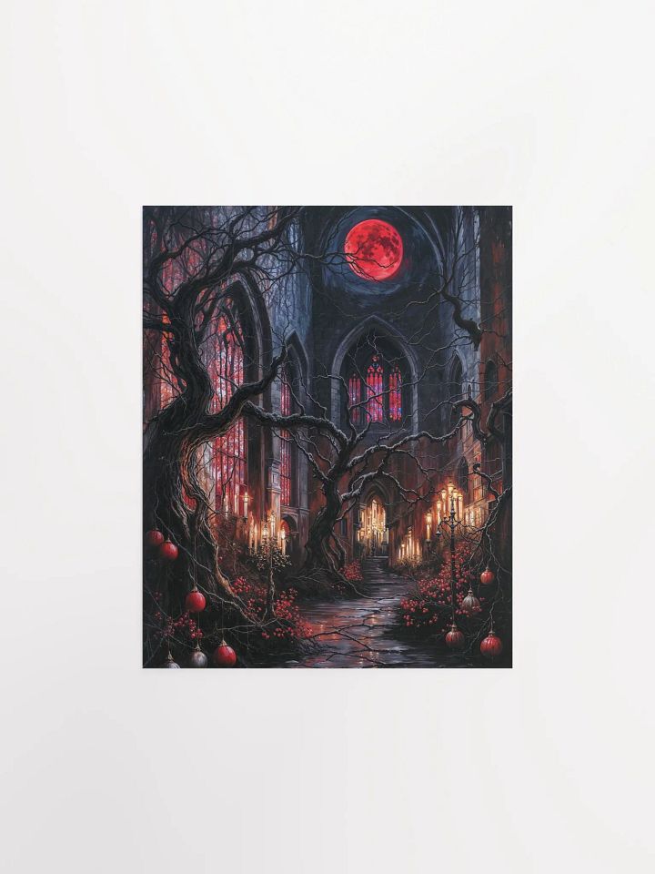 Crimson Moonlit Corridor Poster product image (6)