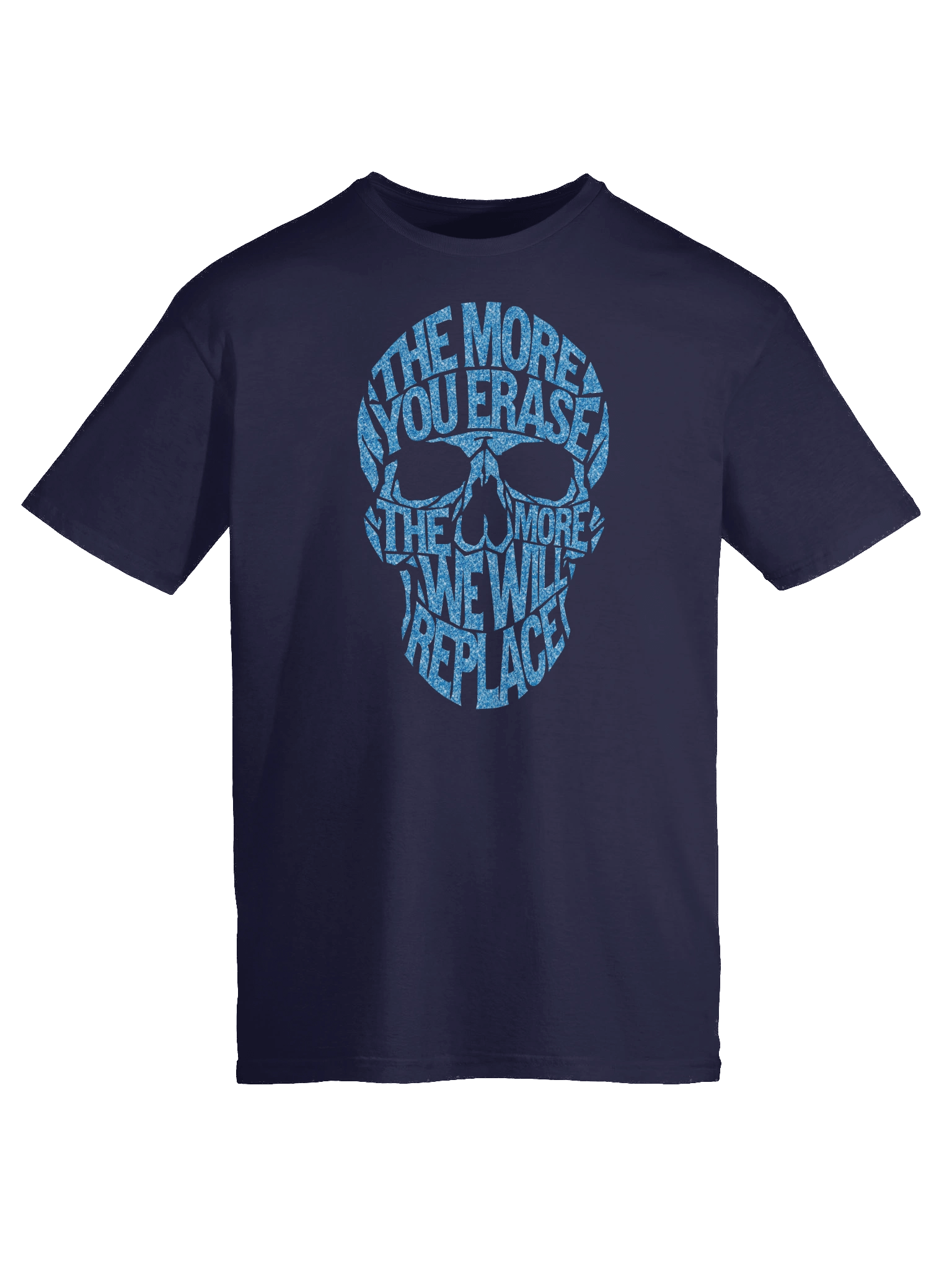 THE MORE YOU ERASE SKULL Graphic T-Shirt Speckled Blue product image (4)