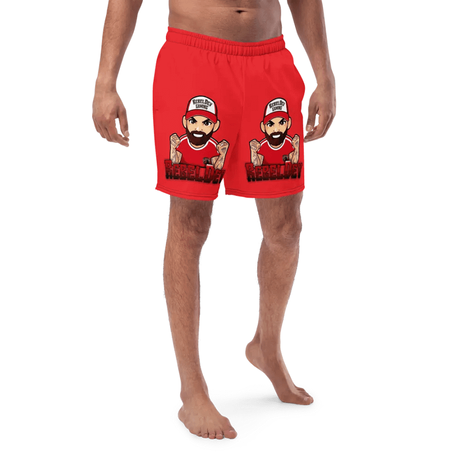 RebelDev red swim trunks product image (1)