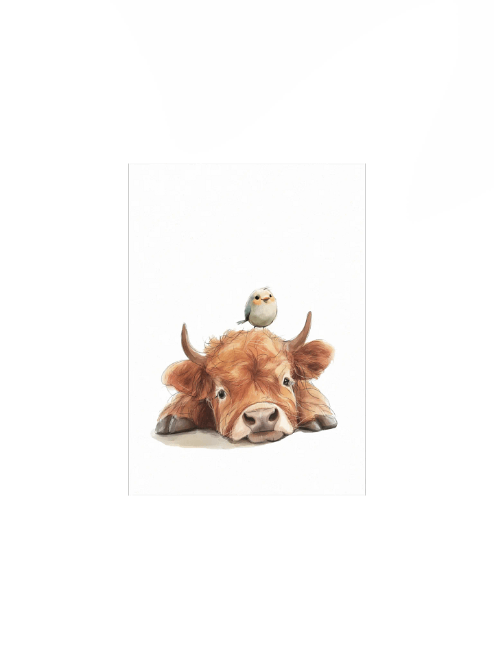 Highland Cow and Little Bird Nursery Print product image (2)