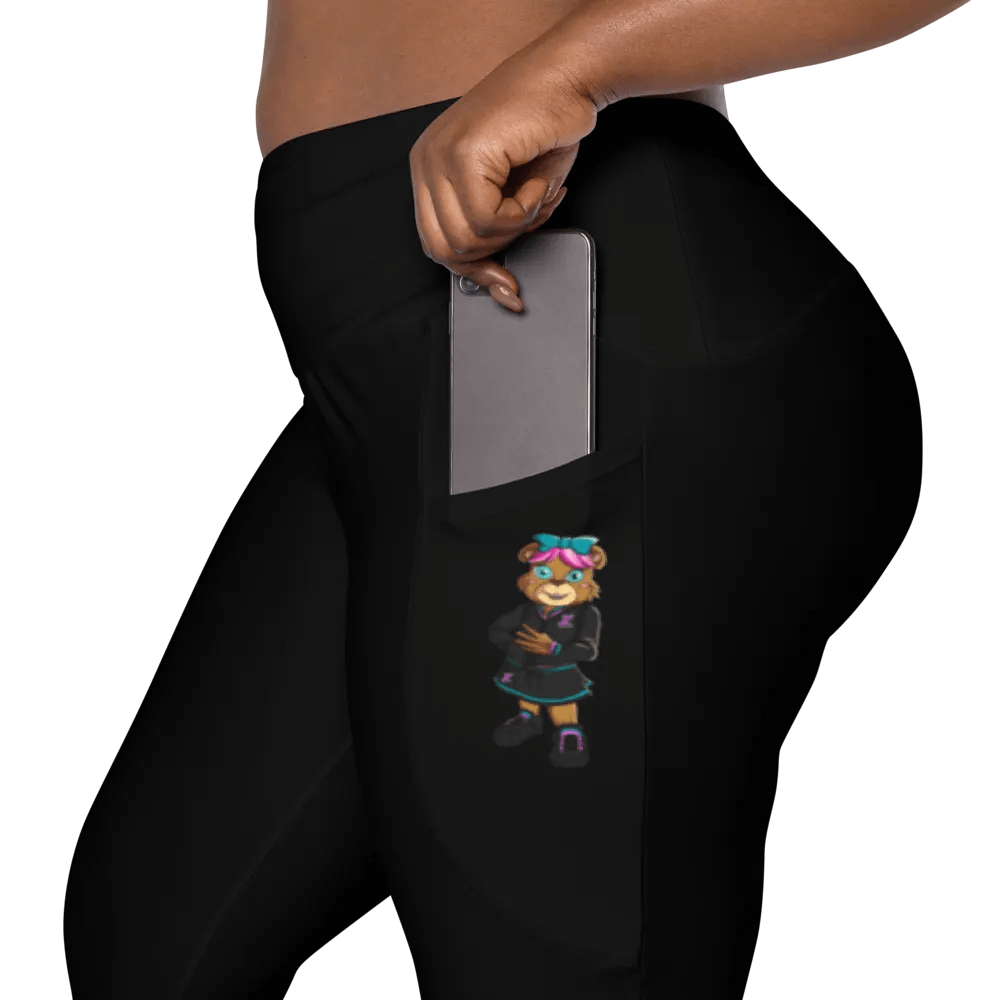 Standing Girl Bear Black Pants with Pockets product image (1)