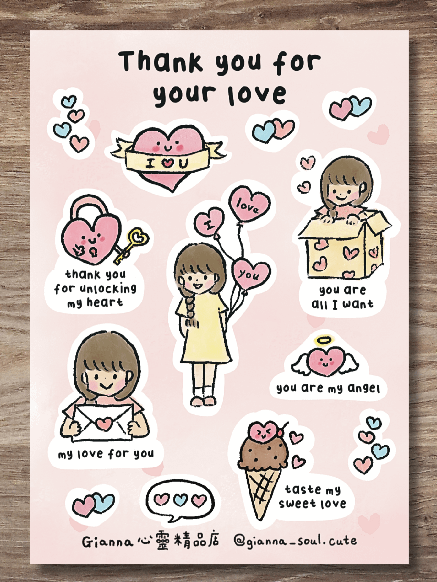 Thank you for your love | Positivity Sticker Sheet product image (1)