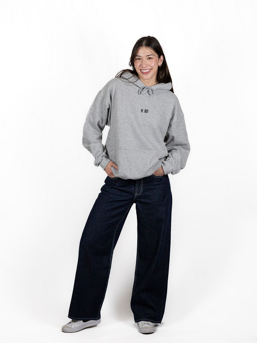 BE NICE Embroidered Message Hoodie (Black Text) product image (9)