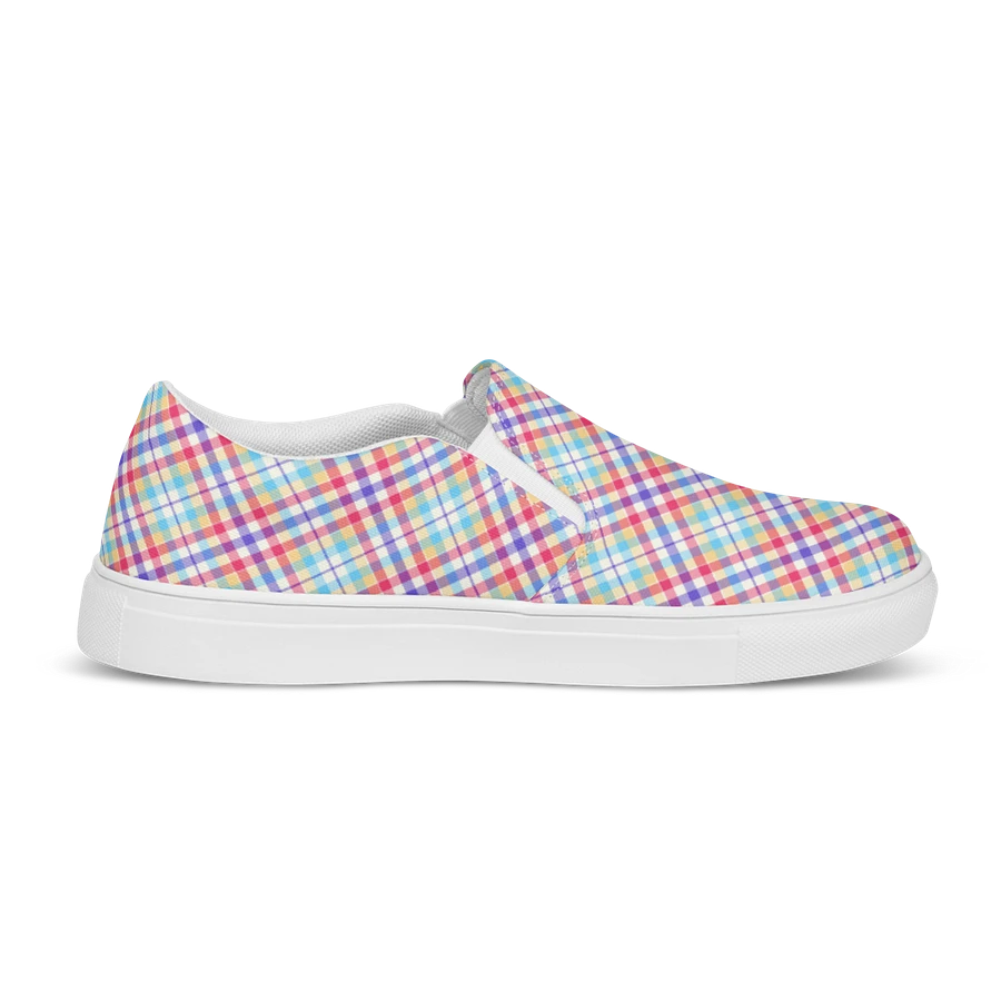 Purple, Pink, and Blue Plaid Women's Slip-On Shoes product image (5)