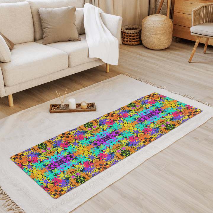 Geometric Coloured Leaves Yoga Mat product image (1)