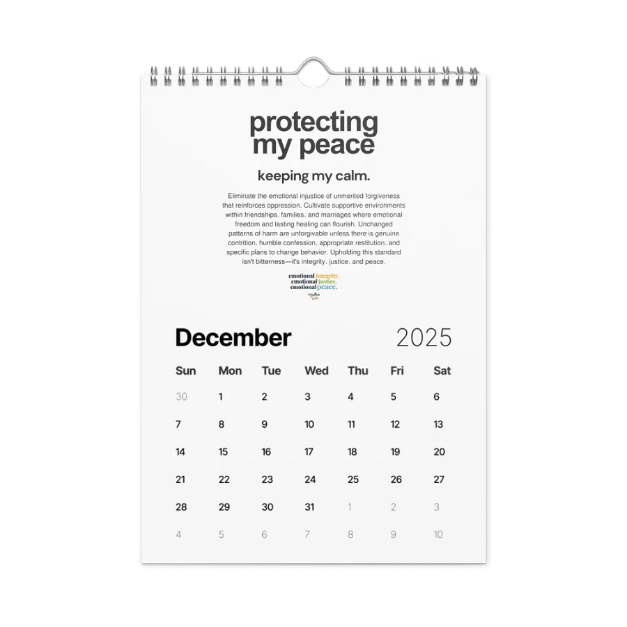 Official Planted By Calm | Calm Keepers Wall Calendar (Style 2, Choose Start Day) product image (5)