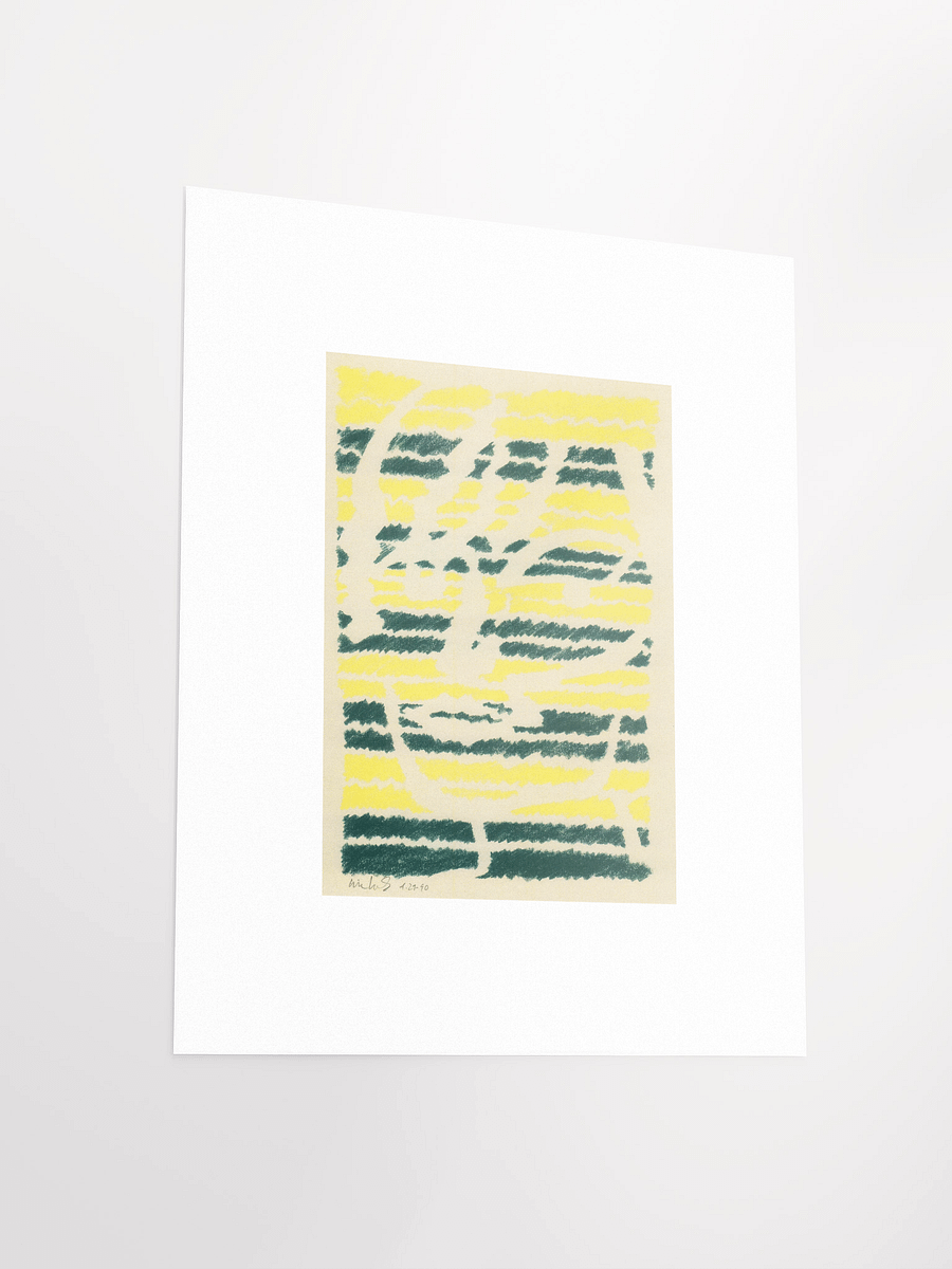 Head of a woman in green & yellow 04.29.90 Print product image (4)