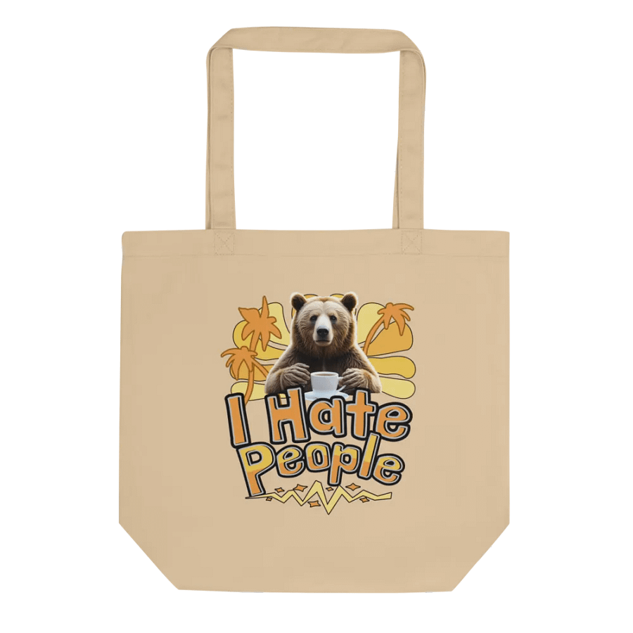 I Hate People Bear Playful Eco Tote Bag product image (1)