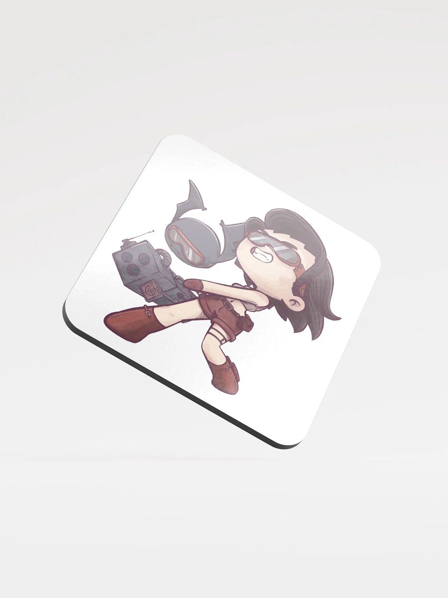 She & Her Pet | Glossed Cork Coaster product image (1)