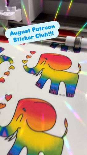 August Patreon Reward! #patreon #sticker #elephant #rainbow