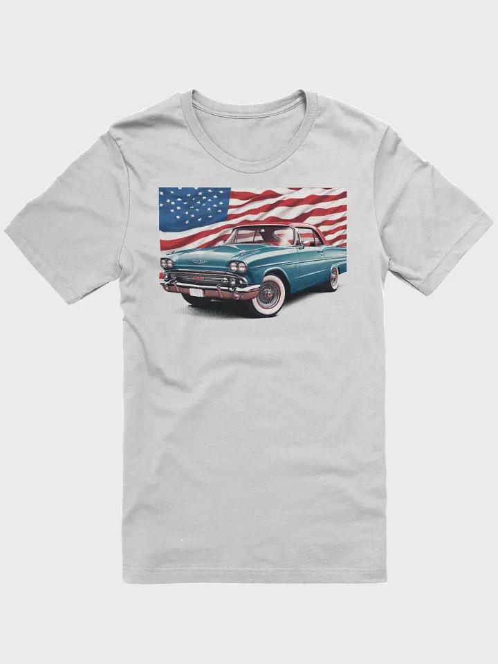 Vintage Classic Car American Flag T-Shirt product image (2)
