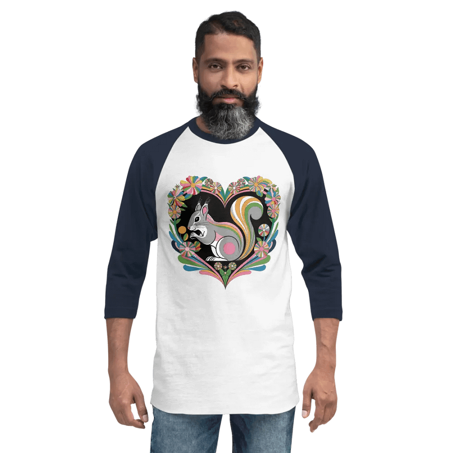 Whimsical Squirrel Heart Raglan Tee product image (2)