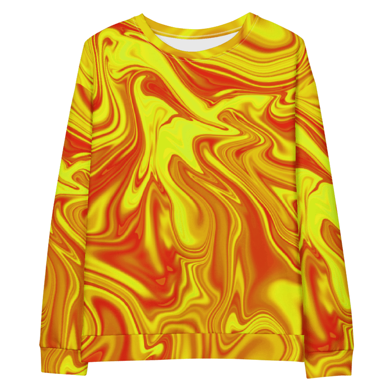 Sweatshirt - Yellow and Red Digital Fluid Art product image (10)