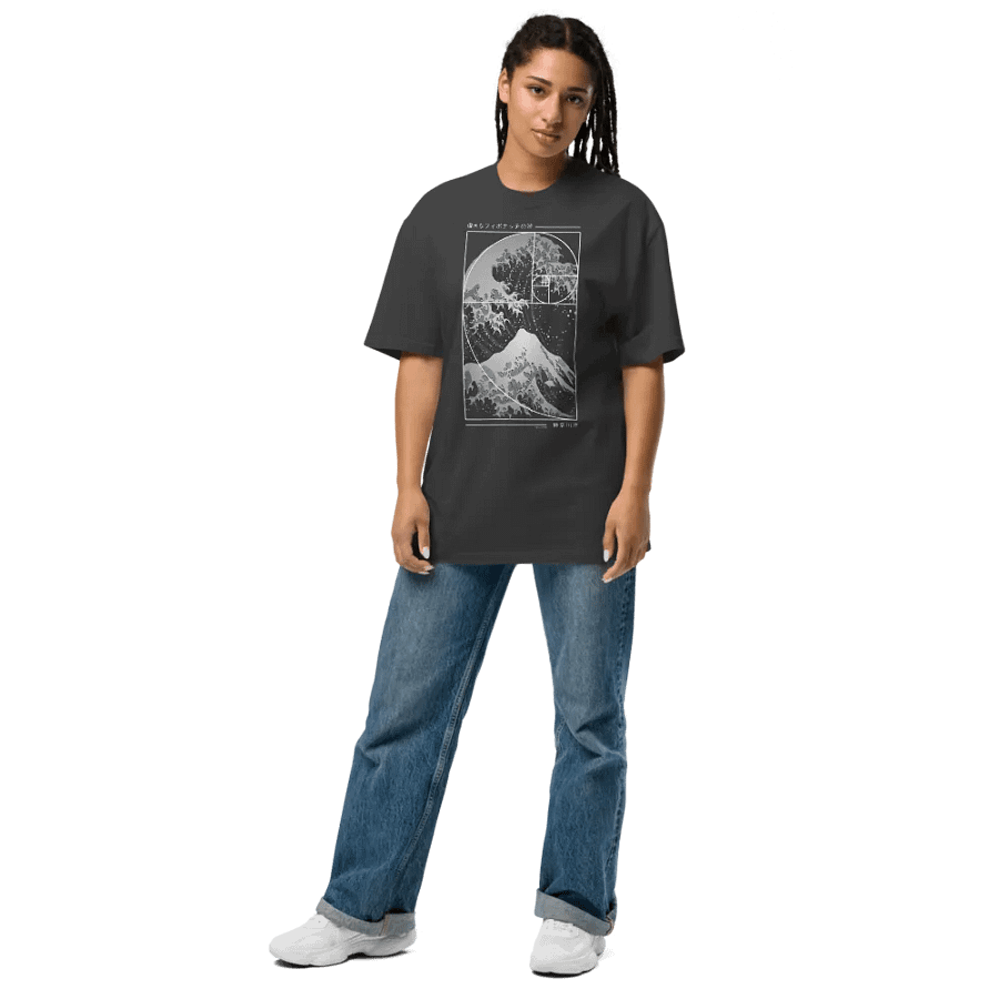 The Great Wave of Fibonacci Spiral - Oversized Tee product image (7)