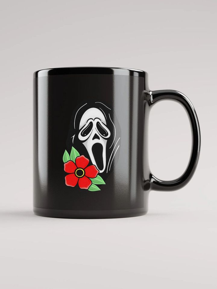Floral Ghostie Black Glossy Mug product image (1)