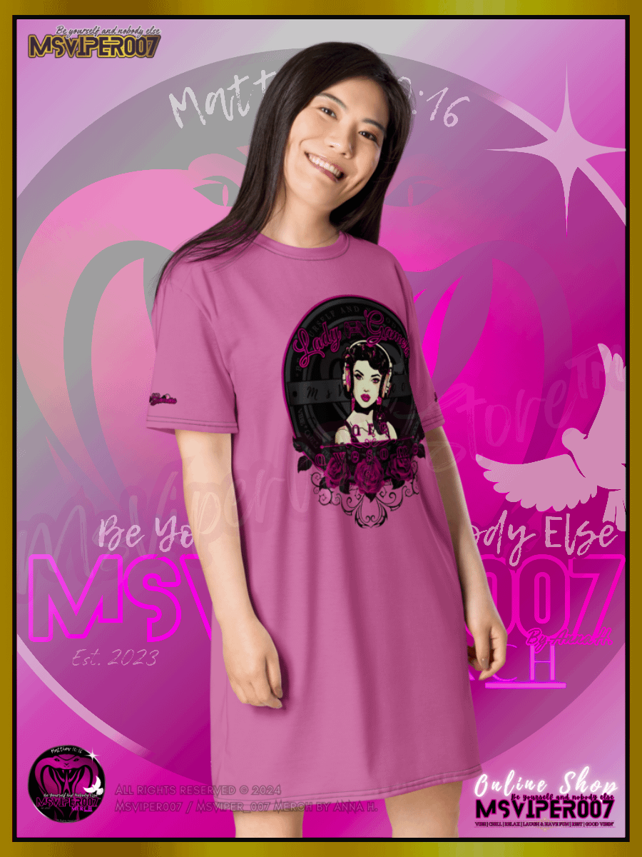 T-Shirt Dress - MsViper007's "Lady Gamers Are Awesome™ | [V3] (vintage pink/solid)" T-Shirt Dress product image (6)